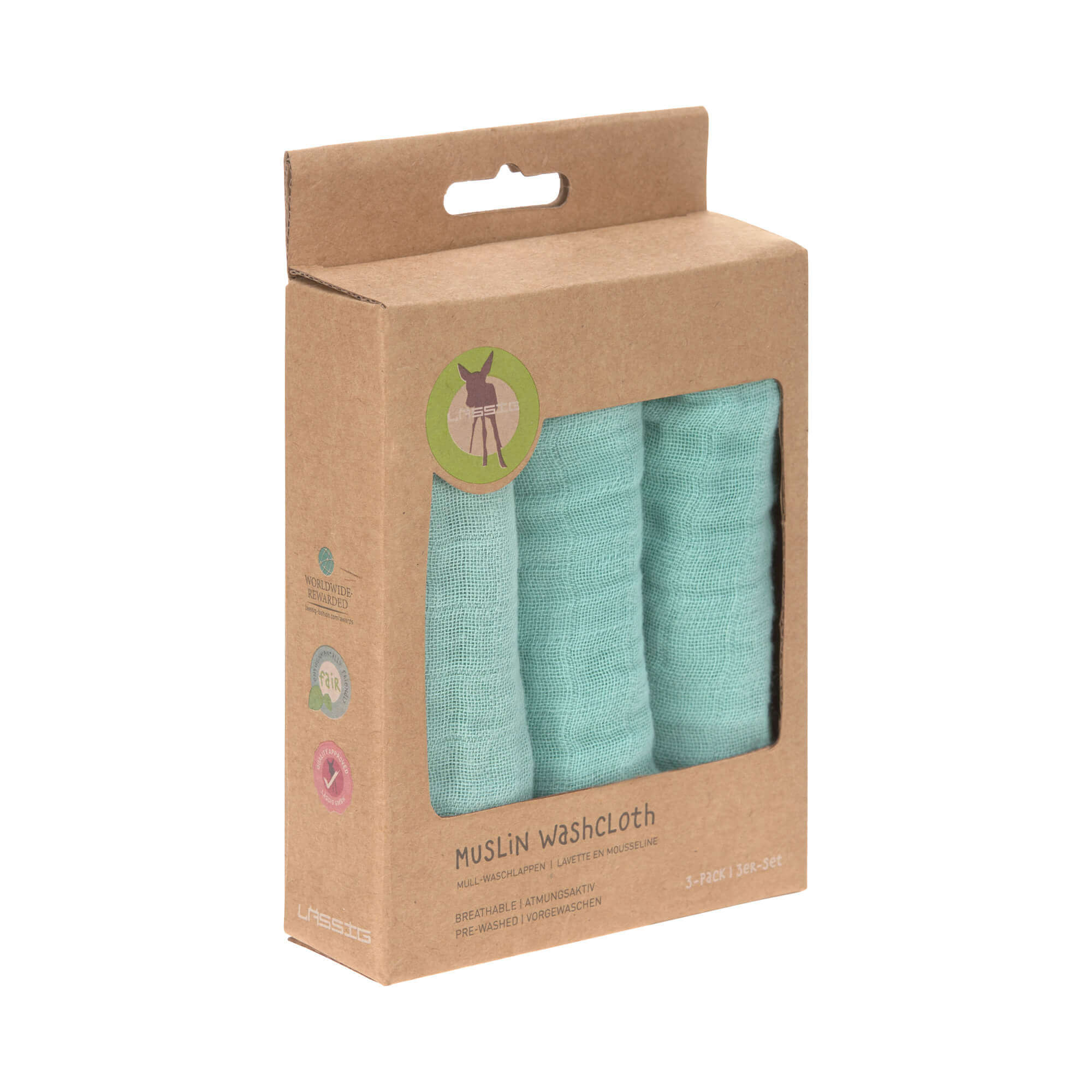 Waschhandlappen 3er Set || Muslin Washcloth Mint