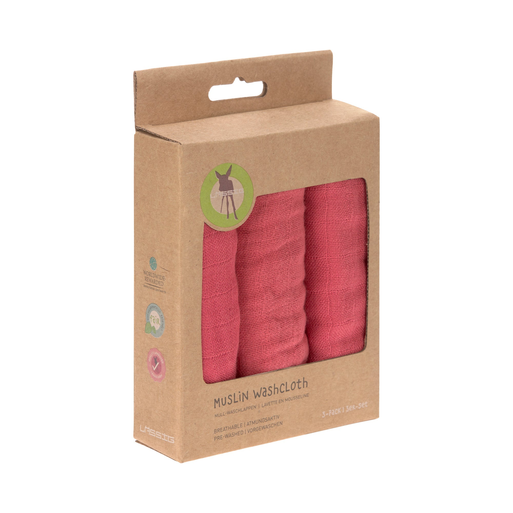 Waschhandlappen 3er Set || Muslin Washcloth Rosewood