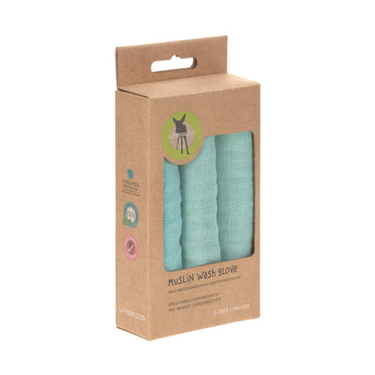 Waschhandschuh 3er Set || Muslin Wash Glove Mint