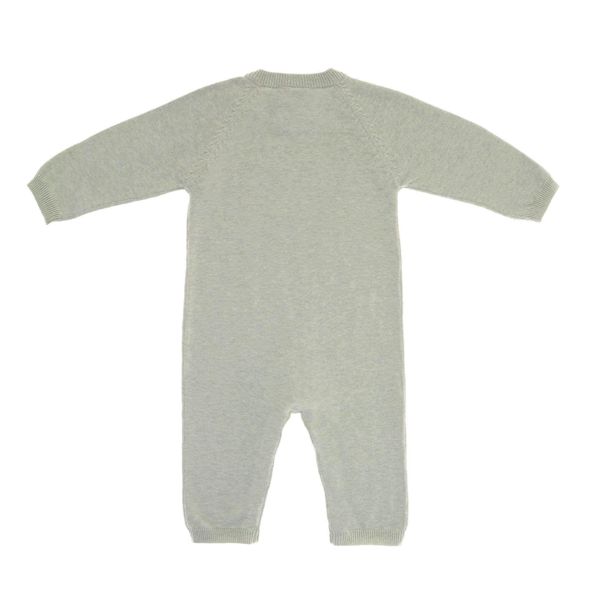 Knitted Overall GOTS Strampler - Garden Explorer Aqua Grey