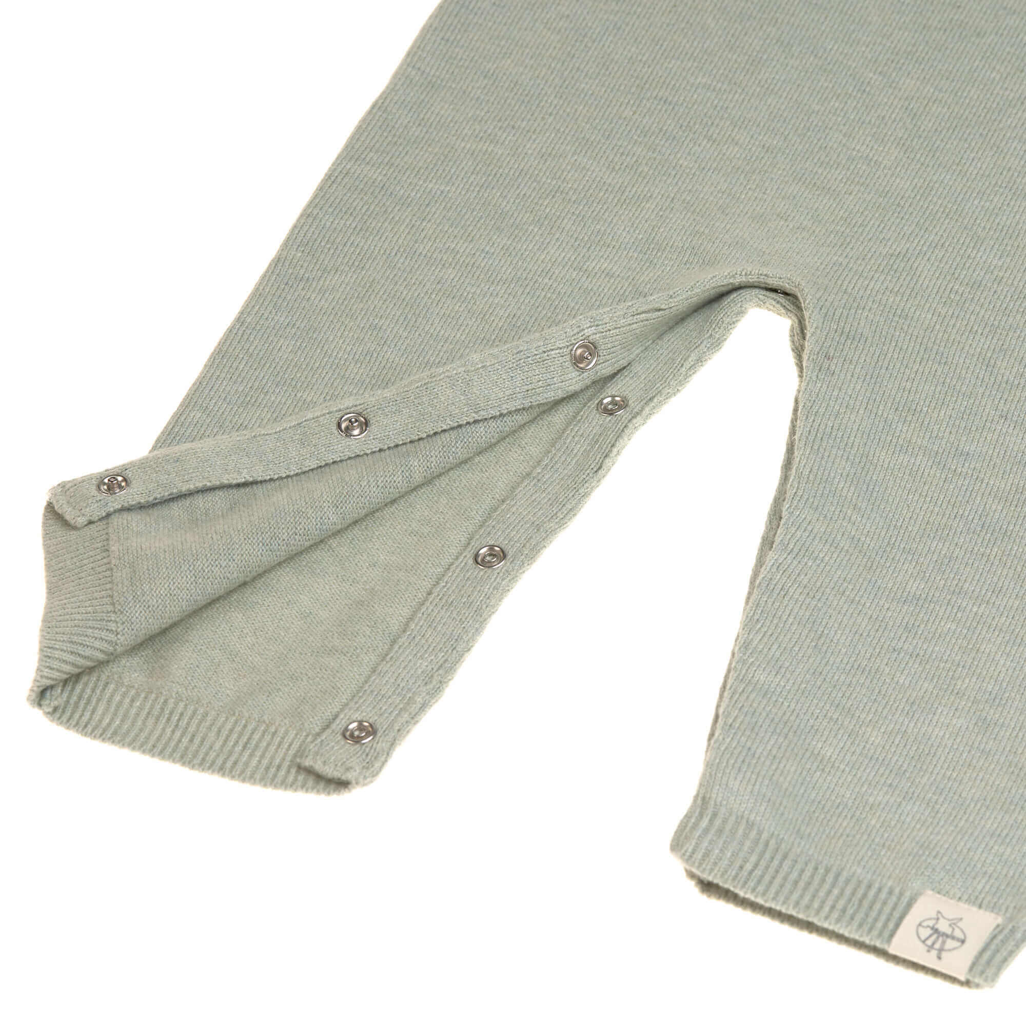 Knitted Overall GOTS Strampler - Garden Explorer Aqua Grey