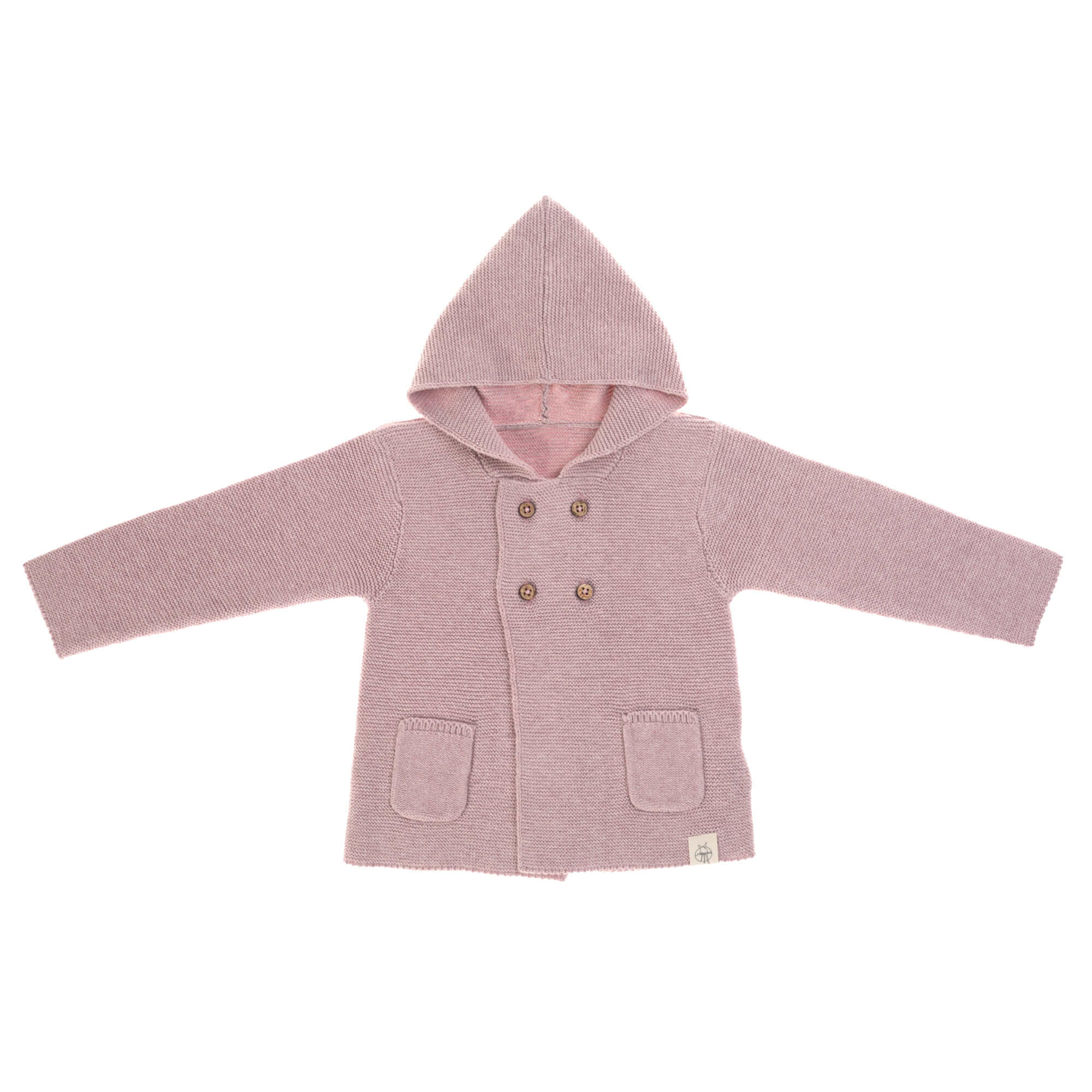 Knitted Hoodie GOTS Strickjacke - Garden Explorer Light Pink