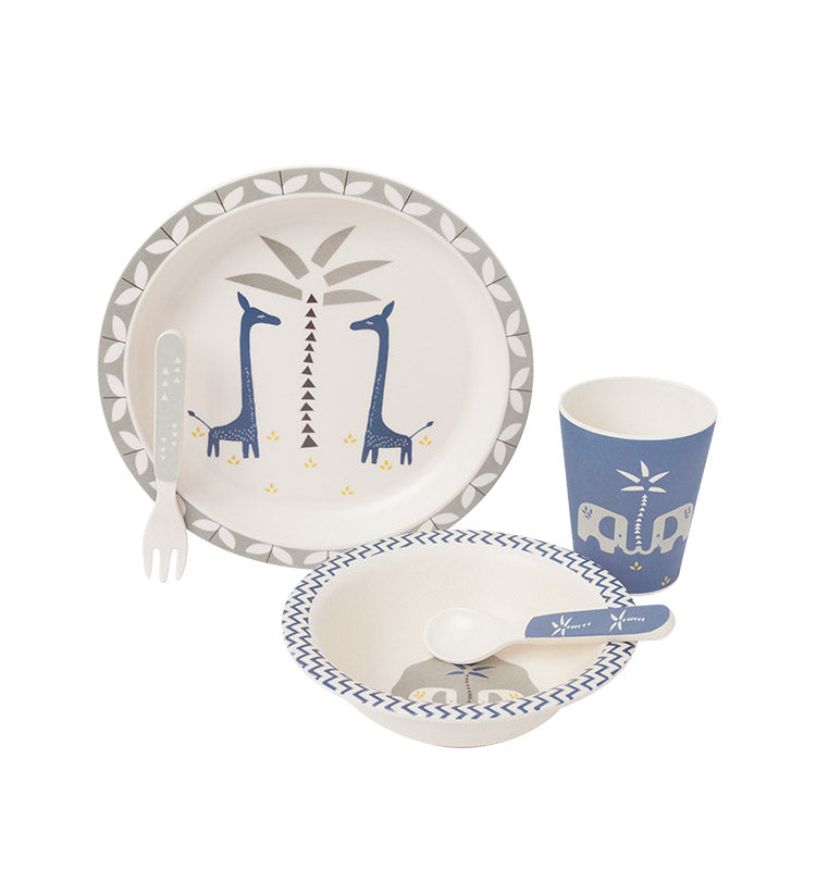 Bambus Dinner Set || Giraffe & Elefanten