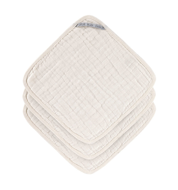 Waschhandlappen 3er Set || Muslin Washcloth Milky