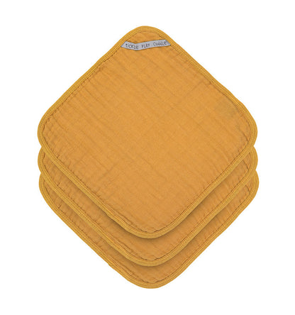 Waschhandlappen 3er Set || Muslin Washcloth Mustard