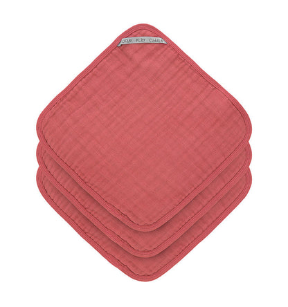 Waschhandlappen 3er Set || Muslin Washcloth Rosewood