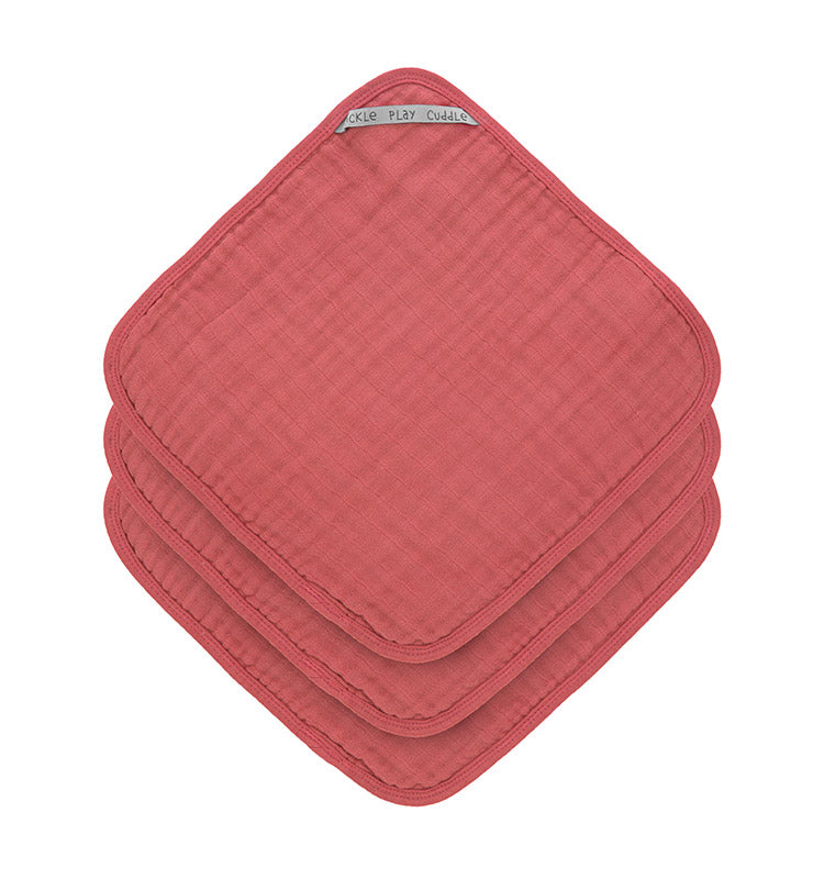 Waschhandlappen 3er Set || Muslin Washcloth Rosewood