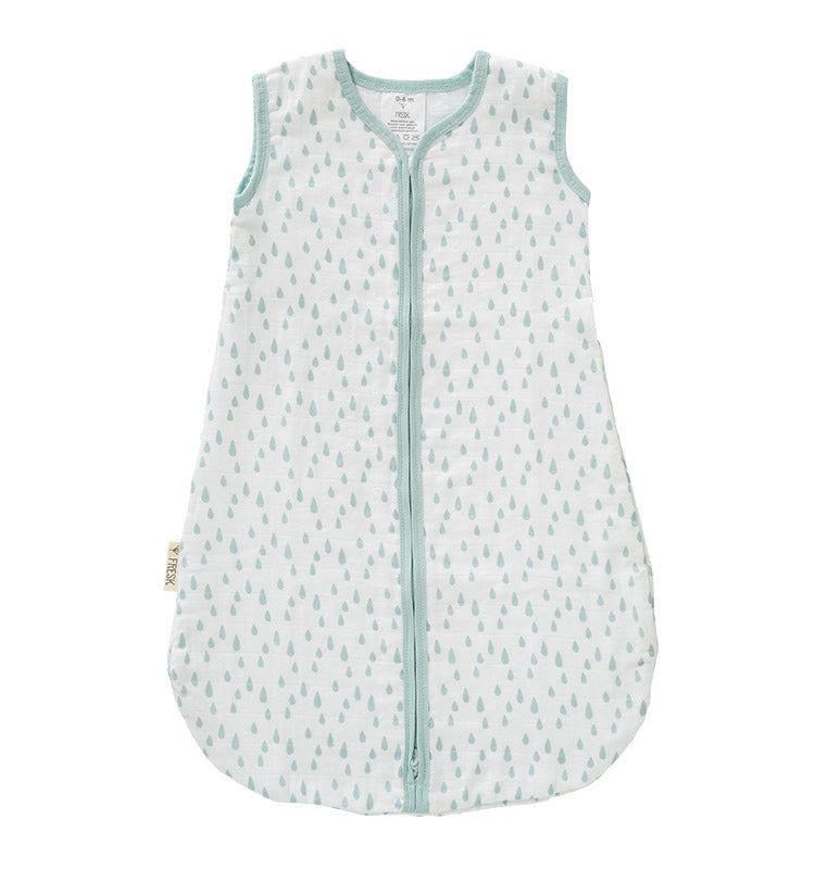 Musselin Baby Schlafsack ||  Regentropfen Blau