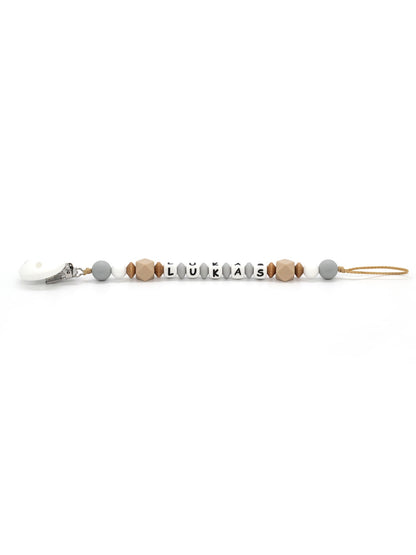 Pacifier chain Chuck - cappucino grey