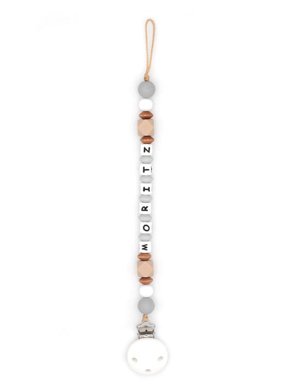 Pacifier chain Chuck - cappucino grey