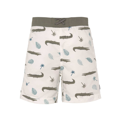 Kinder Windelbadehose || Crocodile White UV-Schutz