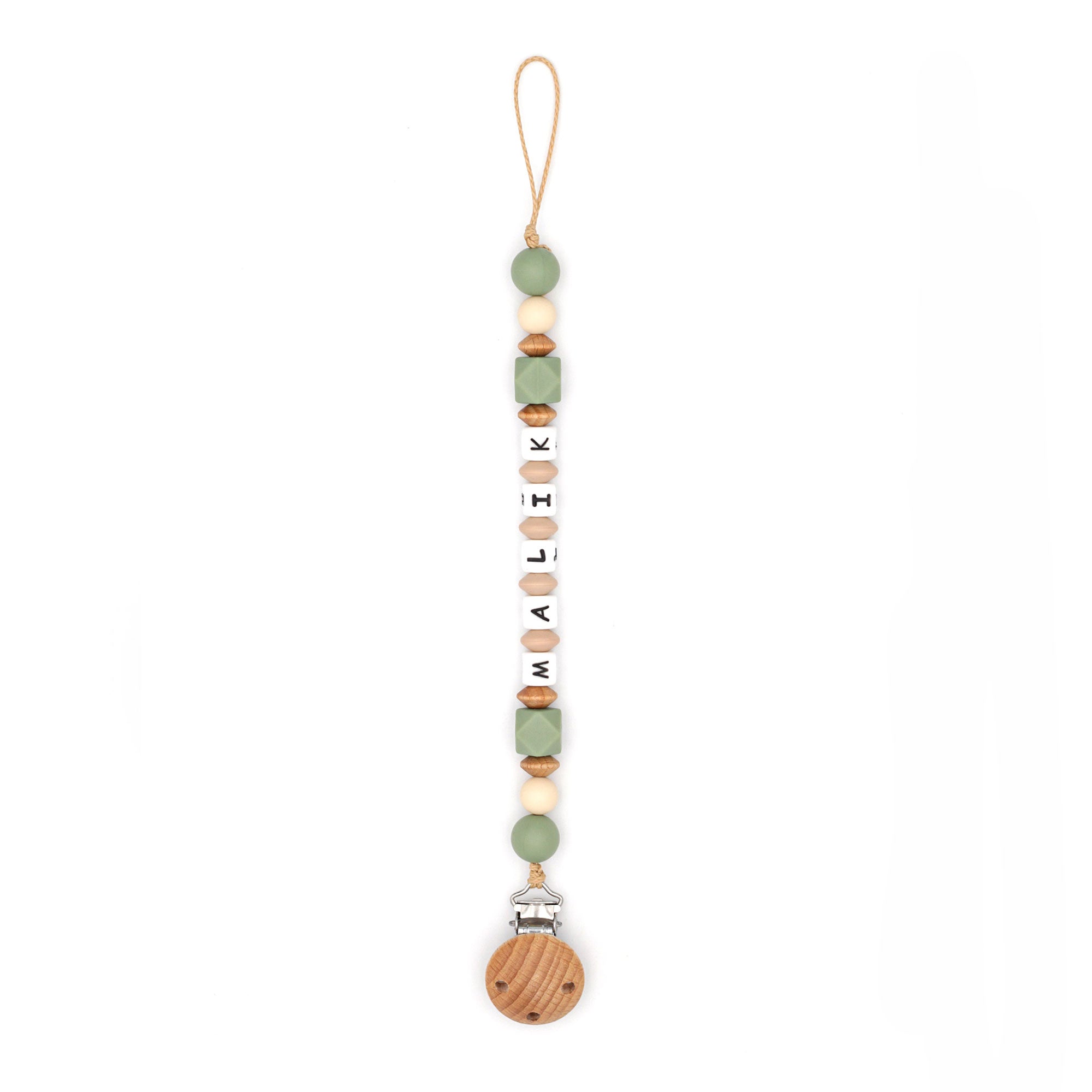 Pacifier chain Cleo - oat sage