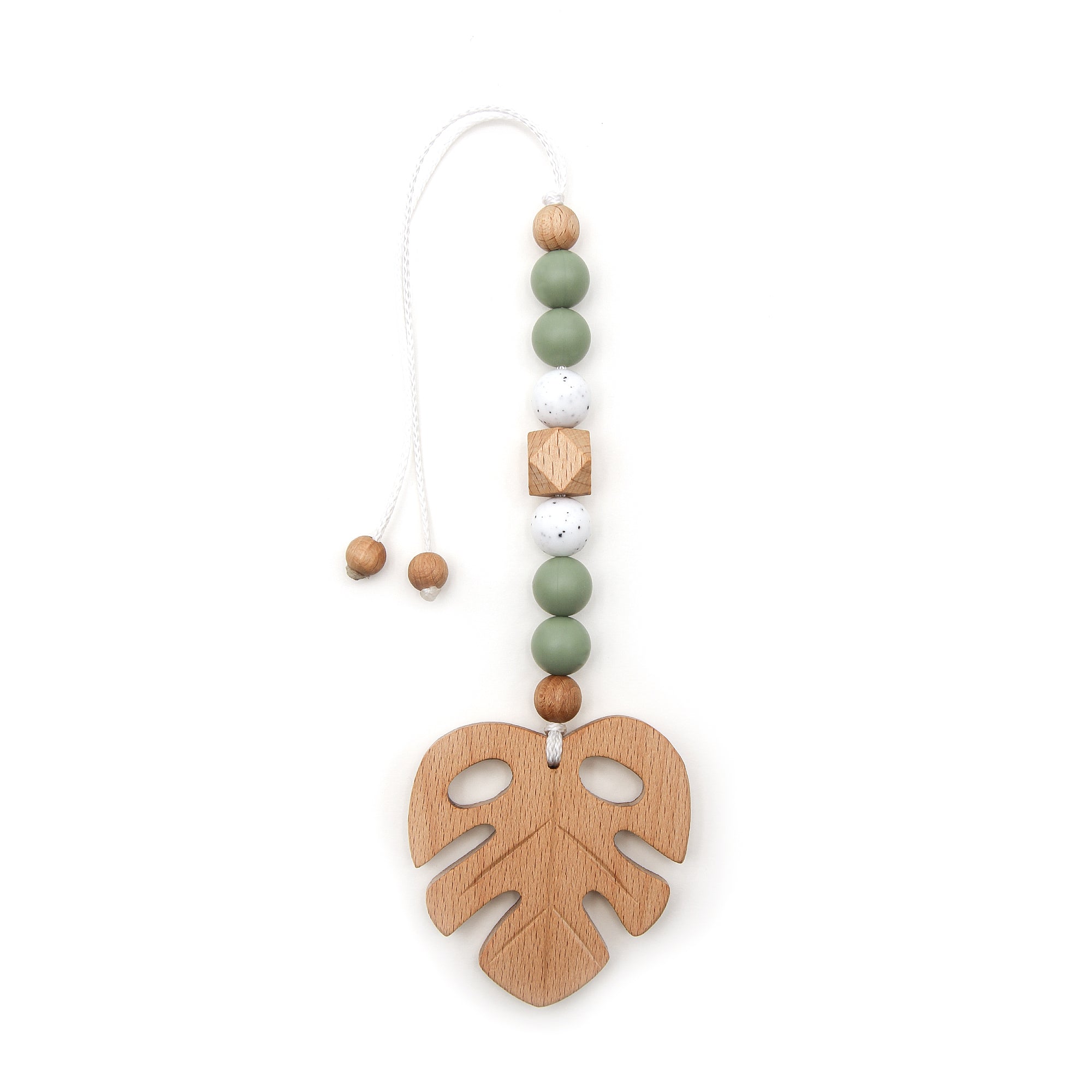 Baby car seat pendant - Monstera Sage