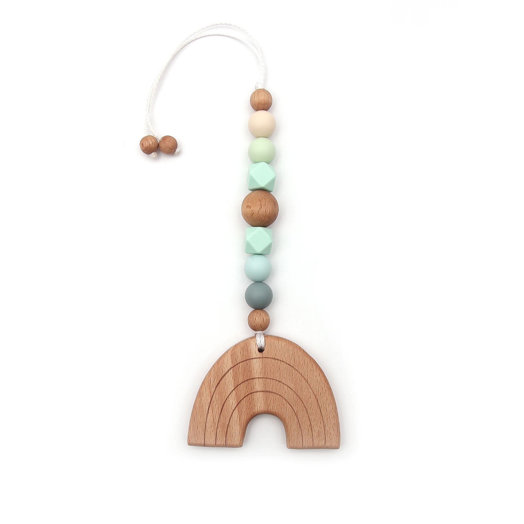 Baby car seat pendant - rainbow aqua