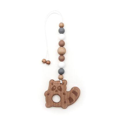 Pendentif pour siège bébé - Racoon Grey Brown