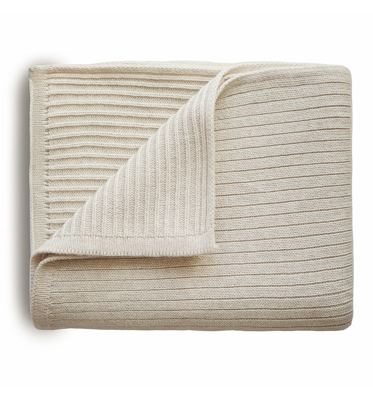 Babydecke  - Ribbed Beige Melange