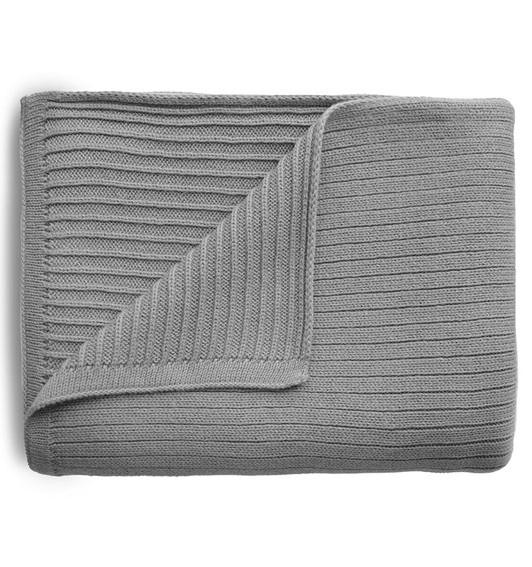 Babydecke  - Ribbed Gray Melange