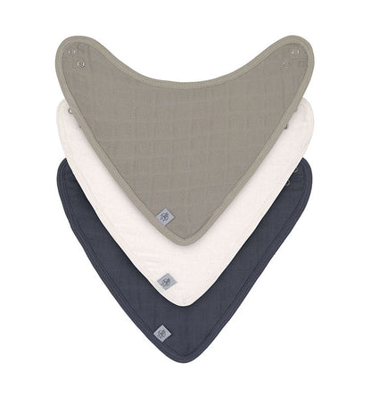 Halstuch 3er Set - Muslin Bandana Olive Milky Navy