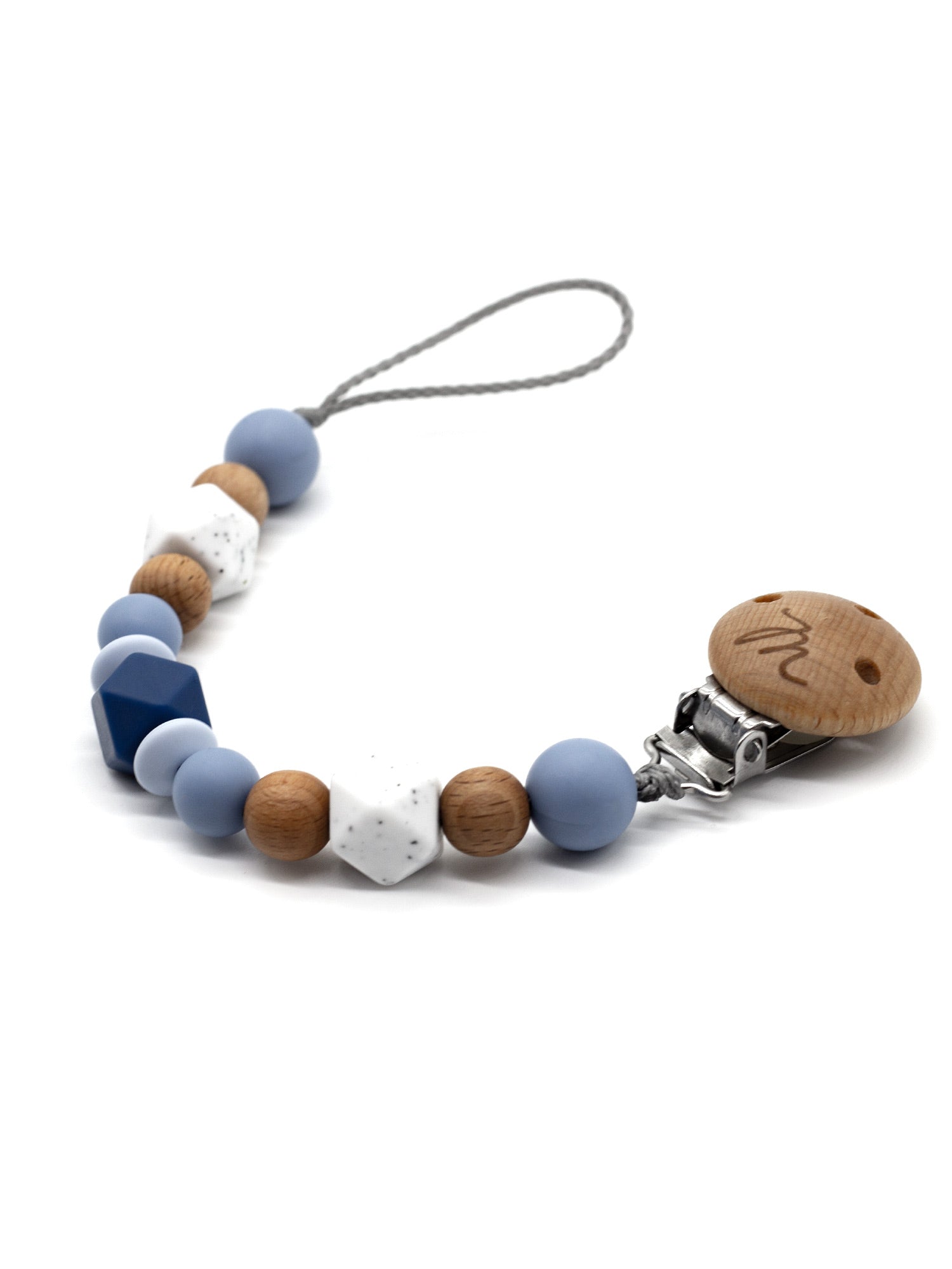 Pacifier chain || Nordic dotted mist blue