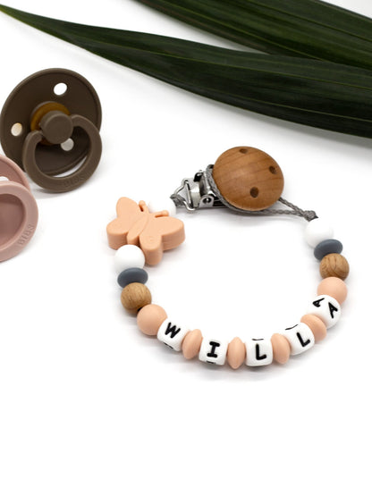 Pacifier chain with name || butterfly