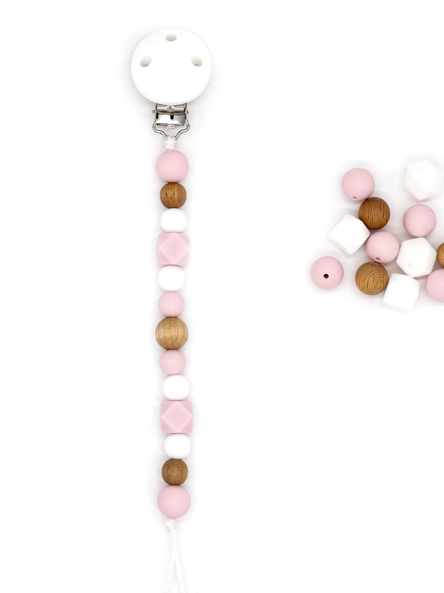 Pacifier chain || Rosewood pastel pink