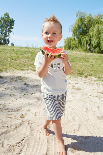 Kinder Windelbadehose || Stripes Olive UV-Schutz