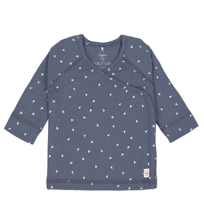 Langarm Shirt Kimono - Triangle blue